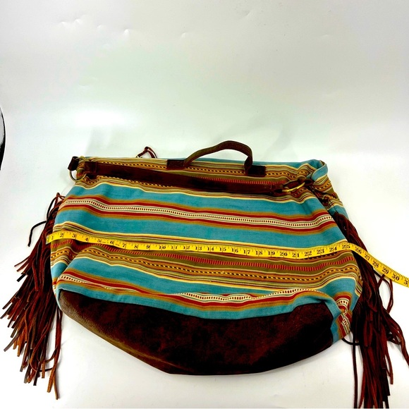 Patricia Wolf Southwest over size Duffle bag With leather trim / fringe - Picture 3 of 11